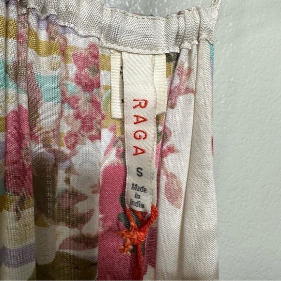 NWT Raga Women's Floral Maxi Summer Dress Smocked Waist Multi Color Small - Picture 9 of 12